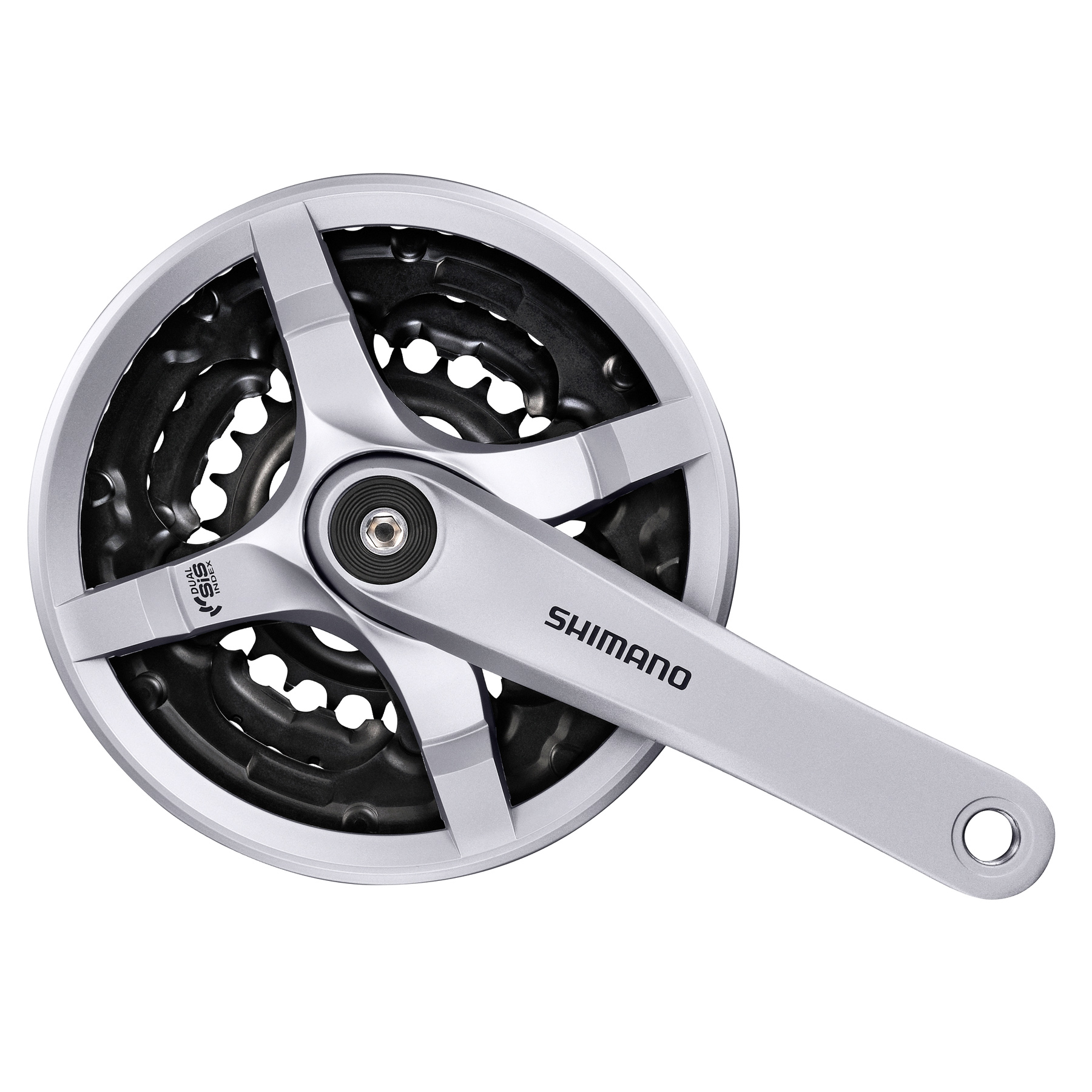 Фотография Шатуны Shimano FC-TY501, 170 мм, 3х6/7/8, 48x38x28, защита звезд, серые Шатуны Shimano FC-TY501, 170 мм, 3х6/7/8, 48x38x28, защита звезд, серые фото