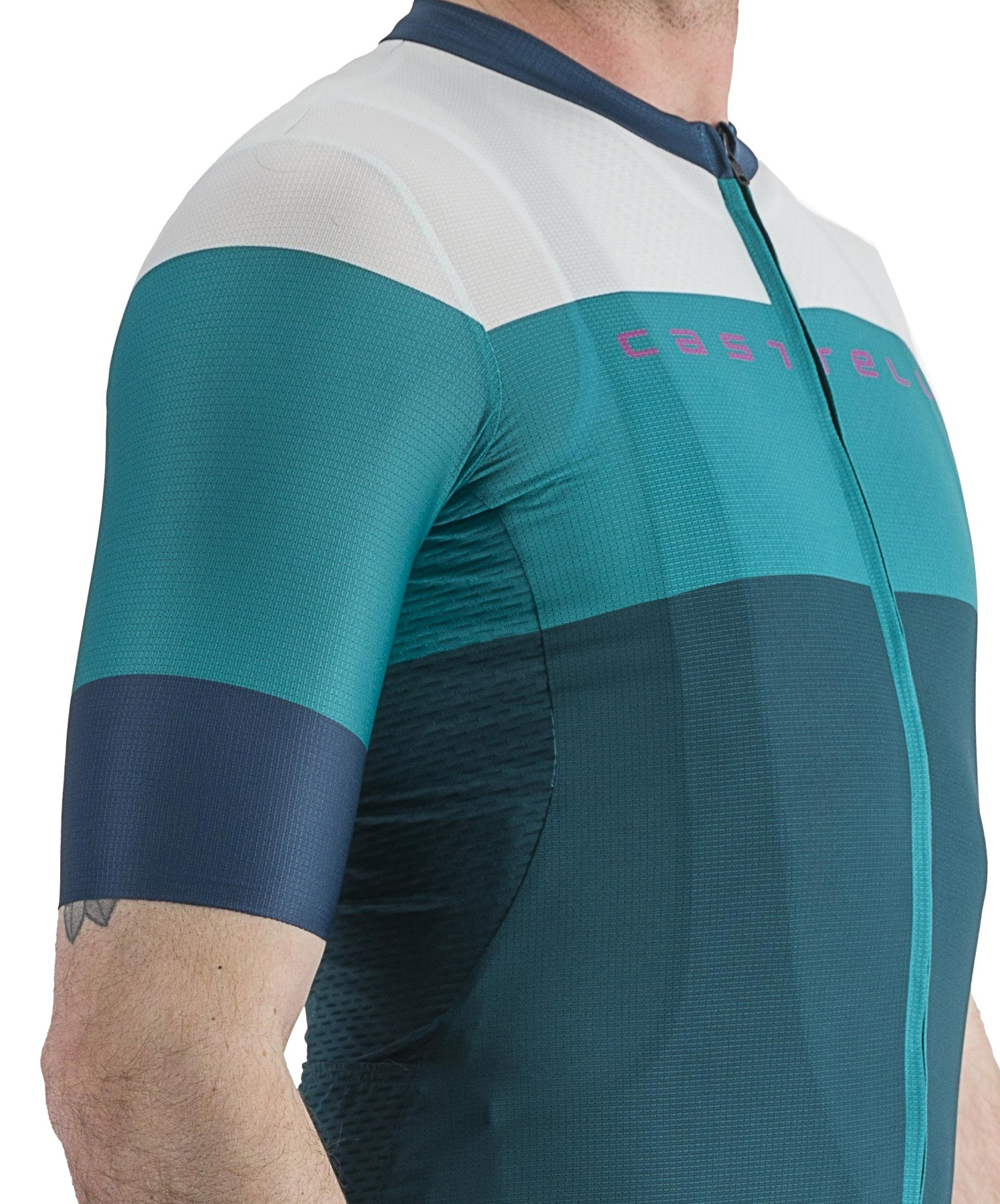 Джерси Castelli Sezione кор рукав мужское бело-бирюзовое XXL фото 3