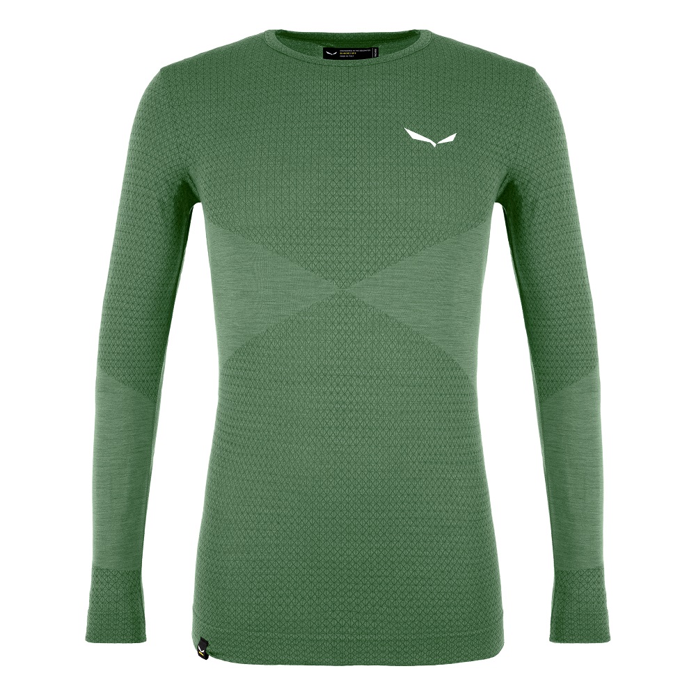 Термофутболка Salewa M ZEBRU RESPONSIVE L/S TEE 27957 5080 мужская, размер 46/S, зеленая фото 