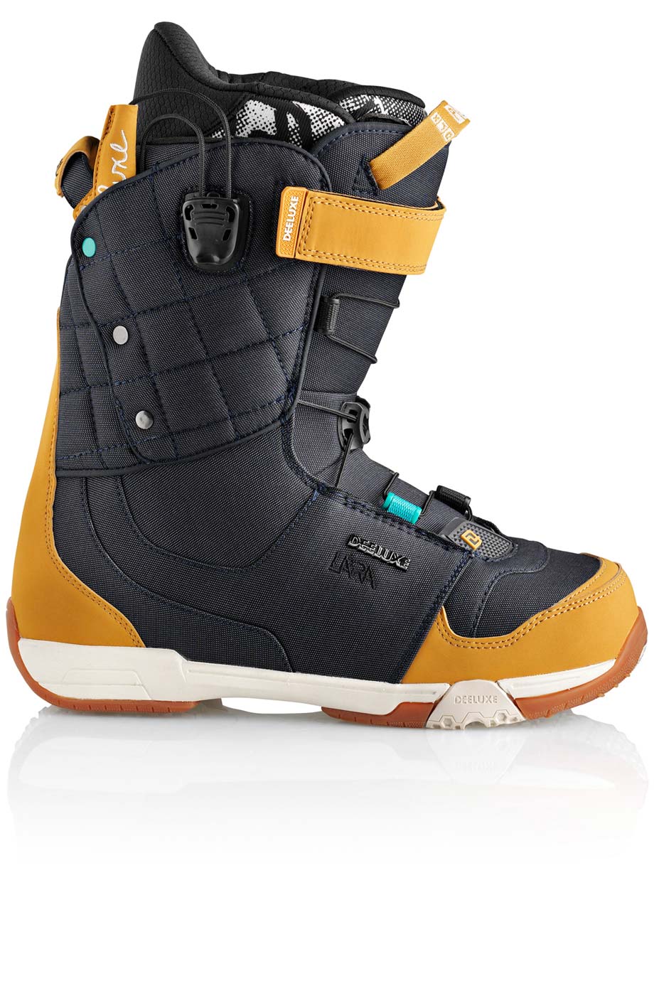 Ботинки сноубордические Deeluxe Ray Lara  размер 24,0 denim (темный джинс + беж кож.зам) 2013 год фото 