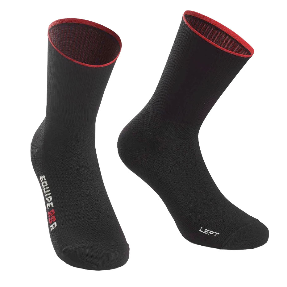 Носки ASSOS Equipe RSR Socks, черные с красным, II/43-46 фото 