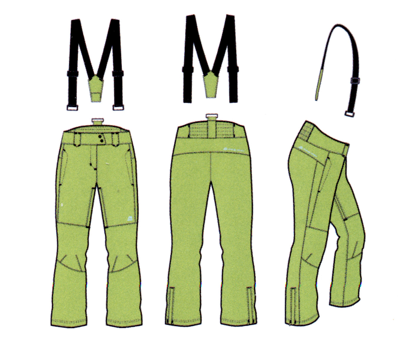 Горнолыжные штаны жен. c подтяжками ALPINE PRO Minie,  зеленый, размер L фото 1