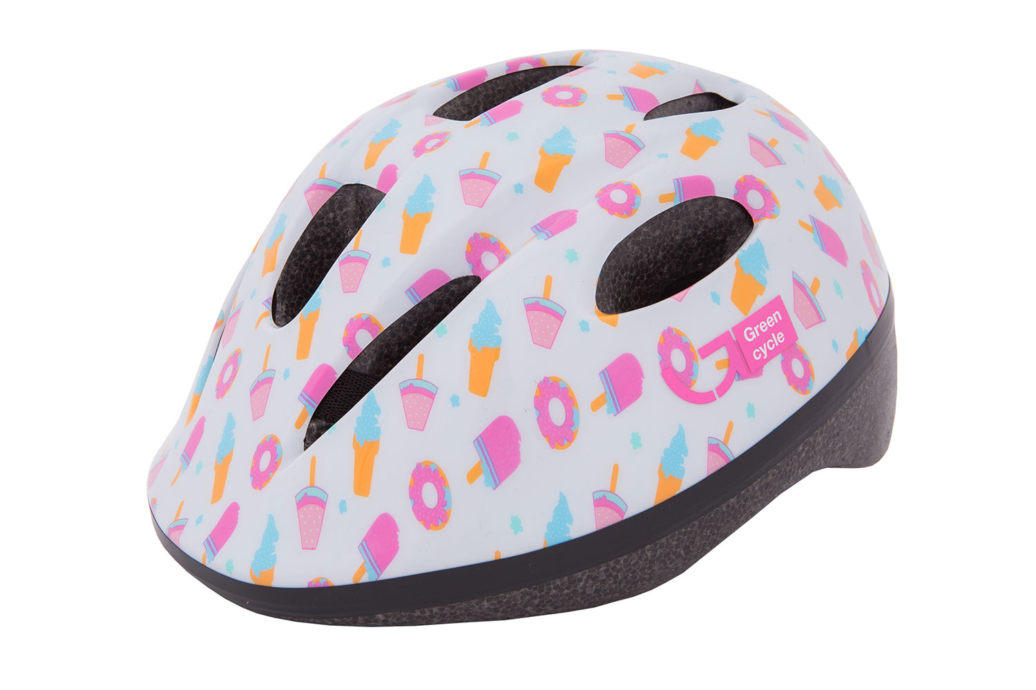 Шлем детский Green Cycle Sweet размер 50-54см белый/розовый лак фото 