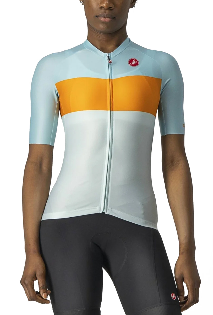 Джерсі Castelli Aero Pro кор рукав жіноче помаранчево-блакитне XS фото 1