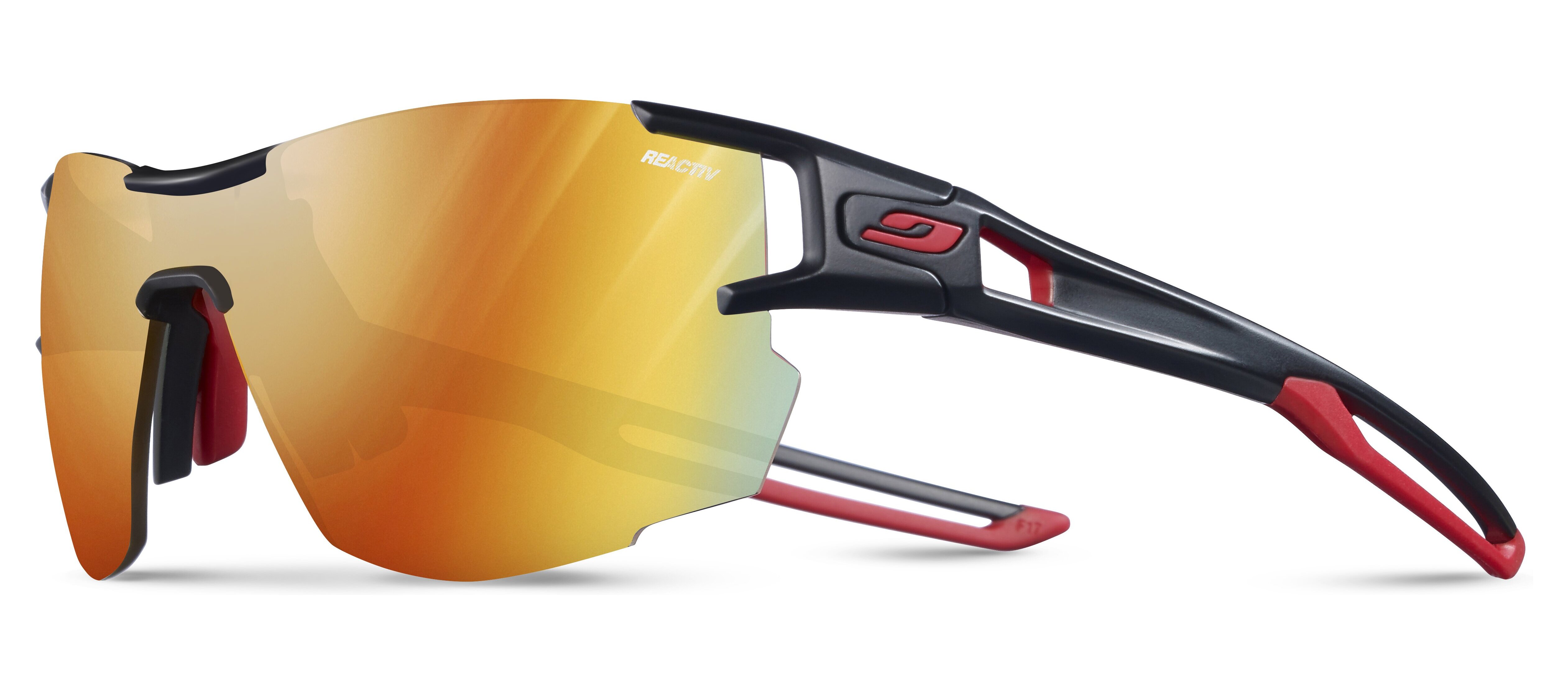 Окуляри Julbo AEROLITE REACTIV PERFOMANCE 1-3 LIGHT AMPLIFIER, чорно-червоні, фотохромна лінза фото 
