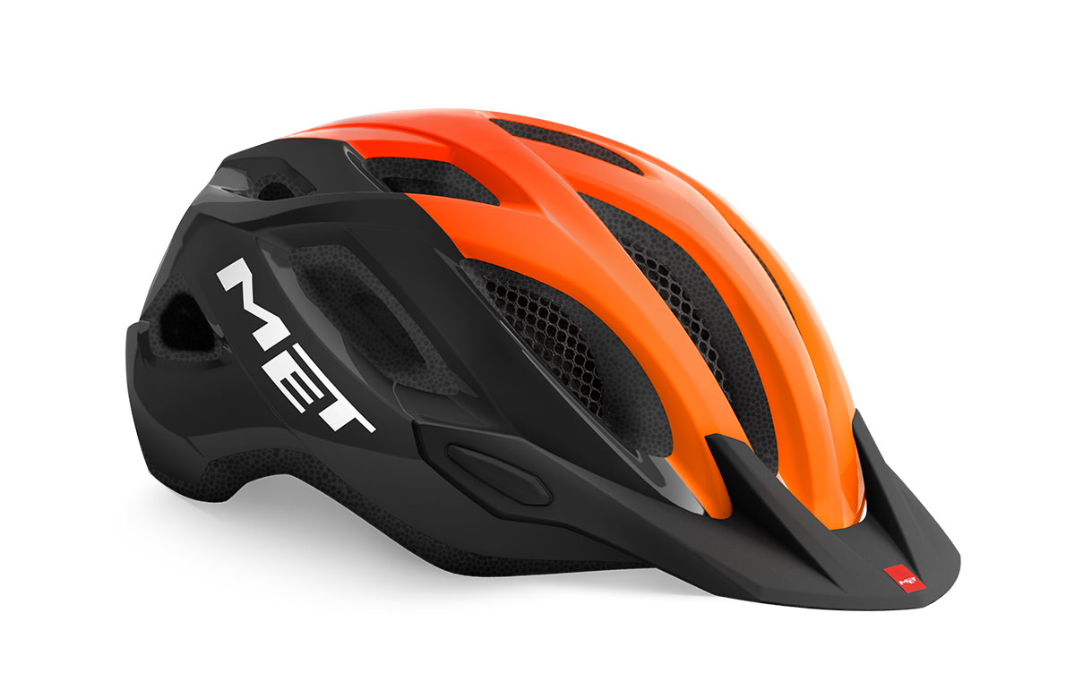 Шлем Met CROSSOVER CE размер XL (60-64), black orange glossy, черно-оранжевый гянцевый фото 