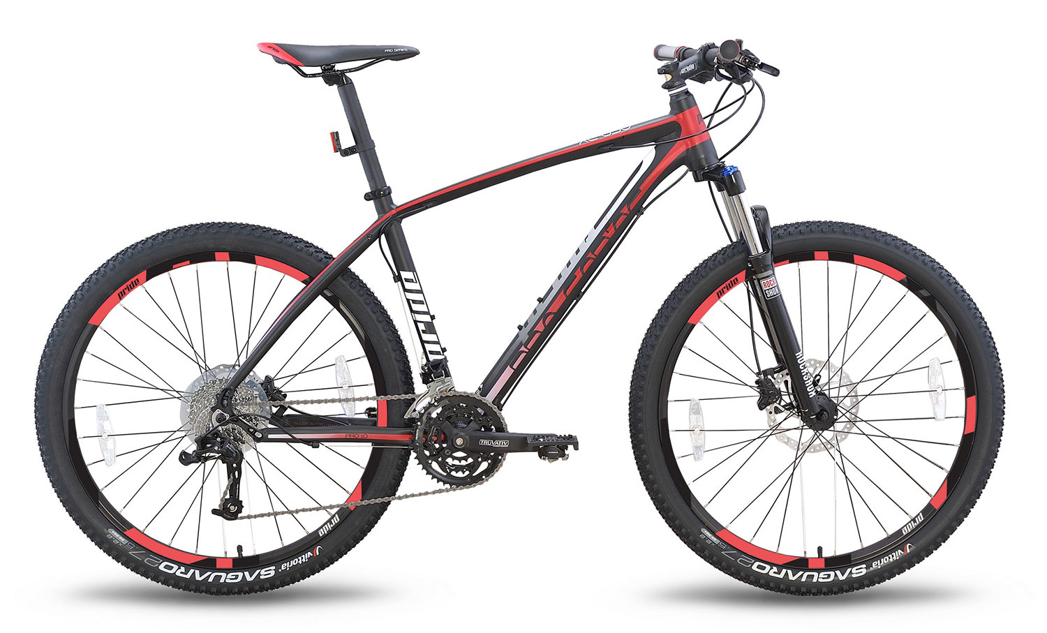 Велосипед 27,5 '' Pride XC-650 PRO 1.0 рама - 17 "чорно-червоний матовий 2016 фото 