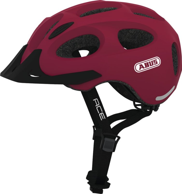 Шлем ABUS YOUN-I ACE, размер M (52-57 см), Cherry Red, красный матовый
