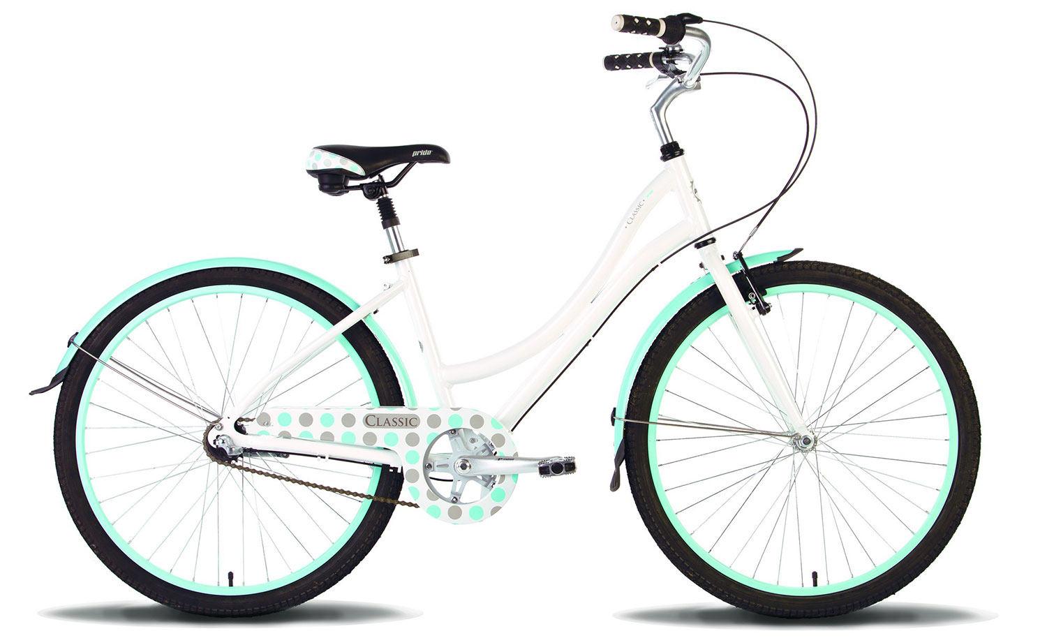 Велосипед 26'' Pride CLASSIC рама - 16" бело-голубой глянцевый 2016 фото 