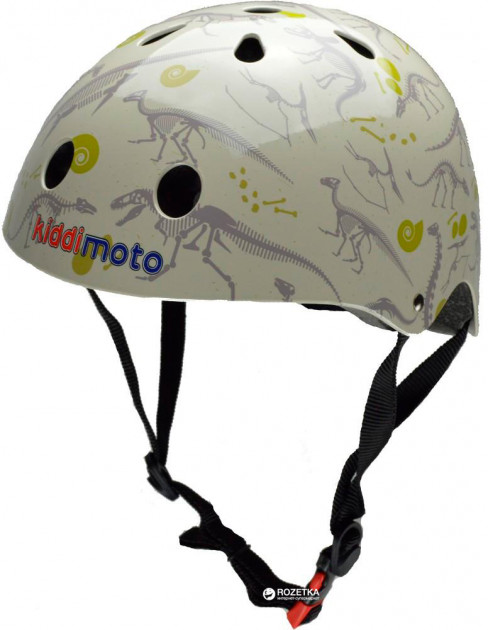 Шлем детский KiddiMoto Динозавры, белый, размер S 48-53см фото 