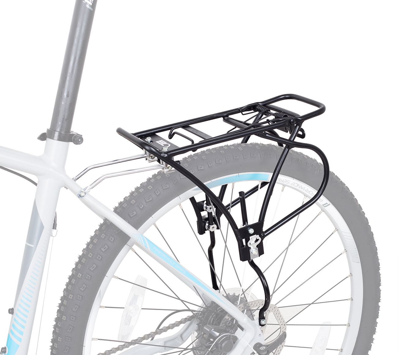 Багажник Green Cycle GCR-431 26-28" алюмин., под дисковый тормоз, черный фото 2