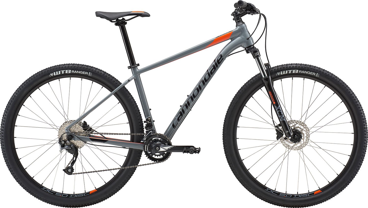 Велосипед 27,5" Cannondale TRAIL 7 рама - S 2018 SGY серый с оранжевым фото 