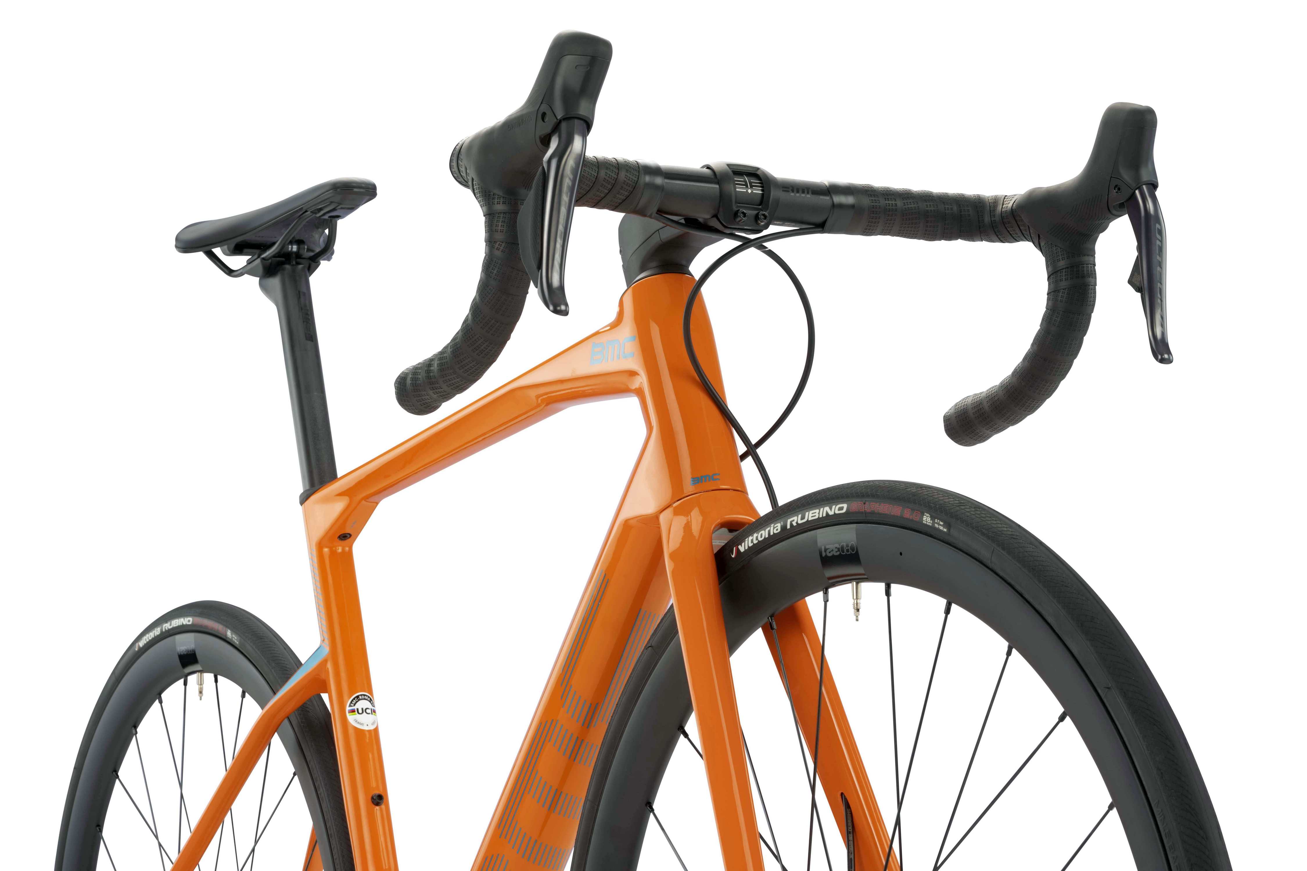 Велосипед 28" BMC Roadmachine ONE Carbon Di2 рама - 54 Apricot & Petrol Blue A4 фото 4