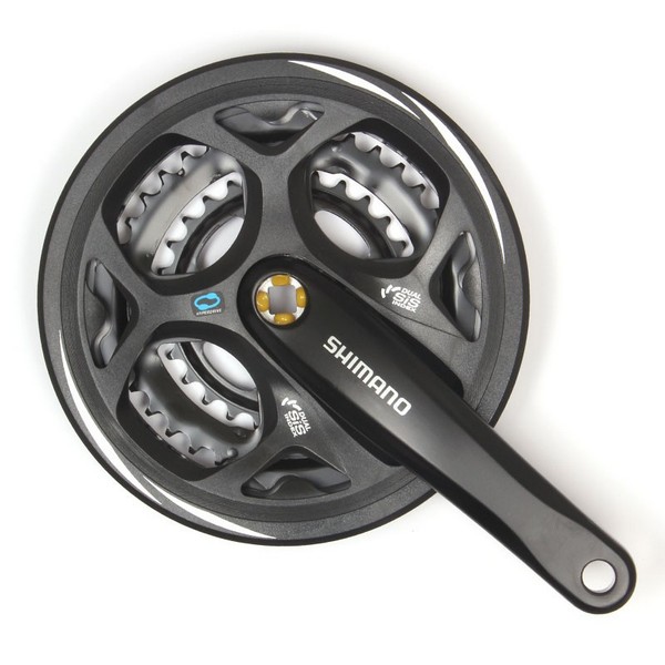Шатуны Shimano FC-M311 48X38X28, черн, с защитой фото 