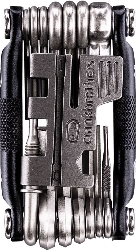 Мультитул Crankbrothers M20, 2/2.5/3/4/5/6/8мм, T10/Т25, Phillips #1/2, flat #1, инструмент для бескамерных шин ключи для спиц, выжимка цепи, черный фото 2