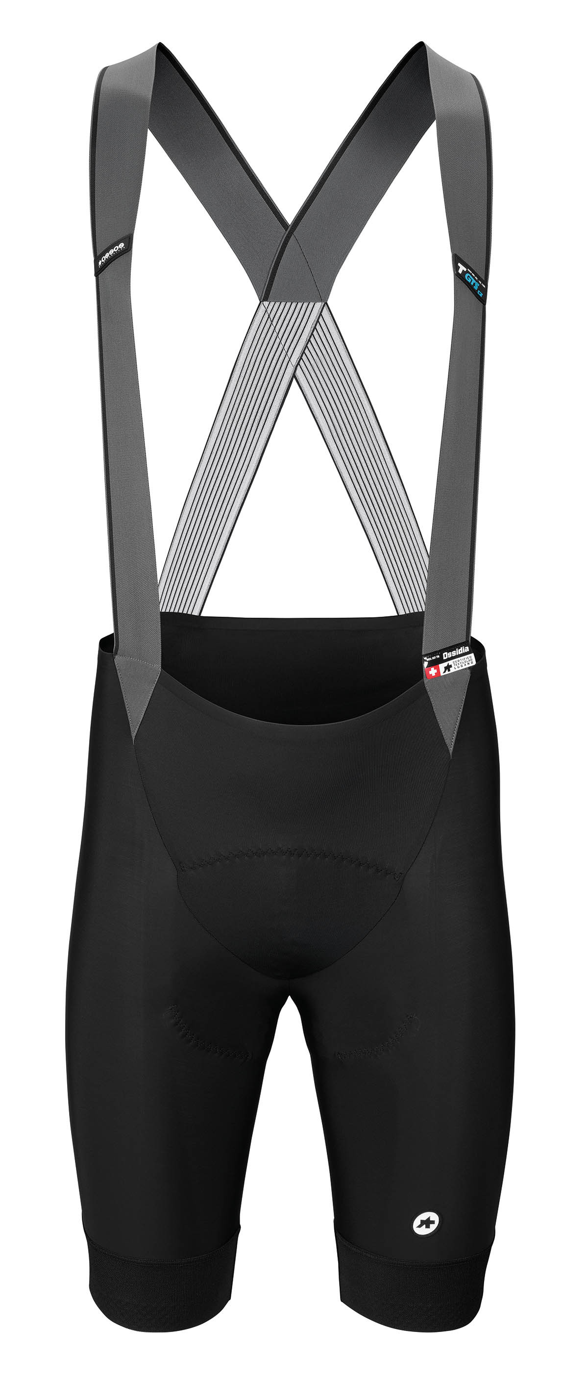 Велотрусы ASSOS Mille GTS Bib Shorts C2 Black Series, на лямках, мужские, черно-серые, XL фото 