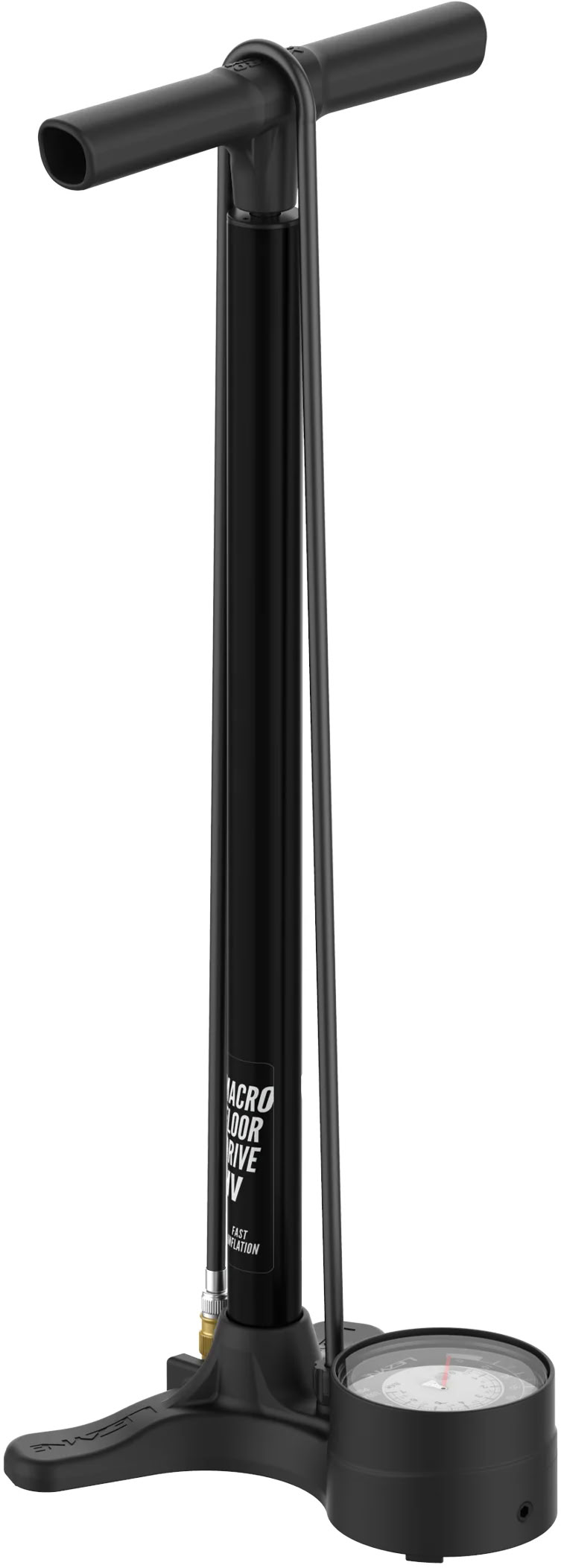 Насос напольный Lezyne MACRO FLOOR DRIVE HV, манометр 3,5", 100psi, черный матовый фото 
