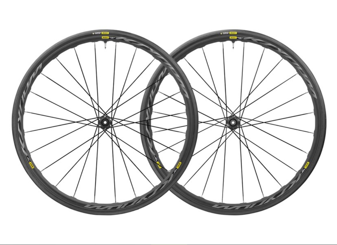 Колесо пер + зад 28 "шосе Mavic KSYRIUM UST з покришкою, безкамерні, під дискові гальма 6 болтів, вісь 12 мм, з адаптерами QR 9мм фото 