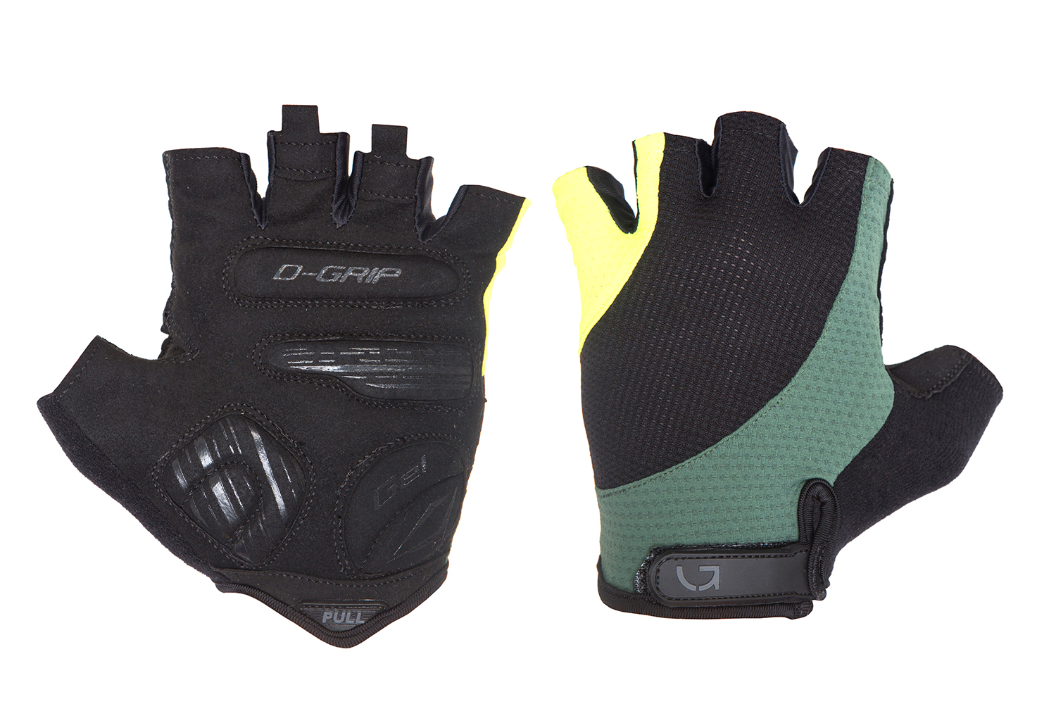 Перчатки Green Cycle Pillow без пальцев XL черный/зеленый/желтый