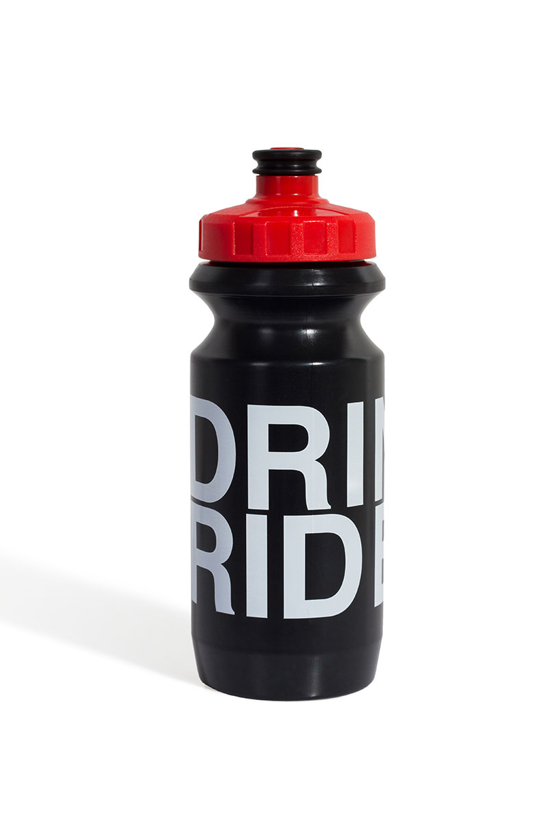 Фляга 0,6 Green Cycle Drink & Ride з Big Flow valve, LDPE black nipple / red matt cap / black bottle фото 
