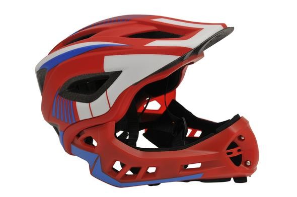 Шолом дитячий Kiddimoto Icon Full Face, червоно-синій, розмір S 48-53см фото 1