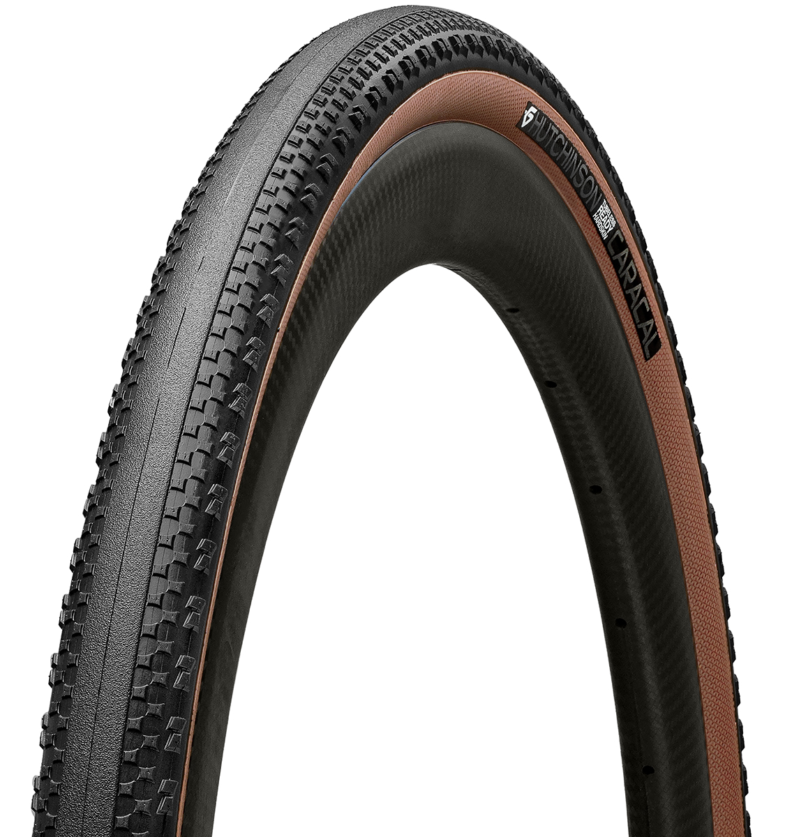 Покрышка 700x45C Hutchinson CARACAL, Tubeless Ready, 127 TPI, Foldable, Hardskin, Tan Walls фото 