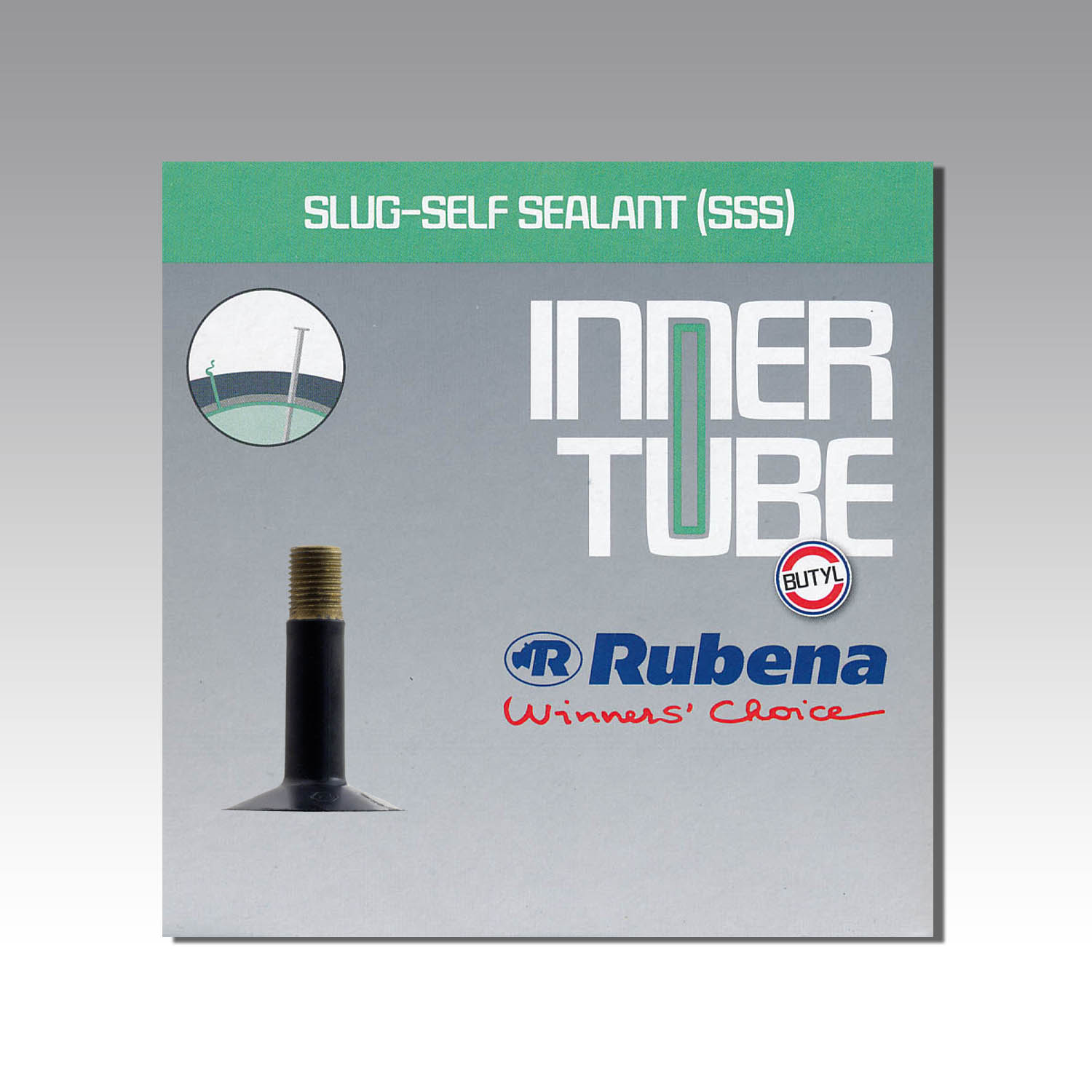 Камера 26" x 1.50-2.10" (37/54x559) AV 35мм Rubena (Mitas) Slug self sealant D07SF BSC 0.9mm гель, в коробке