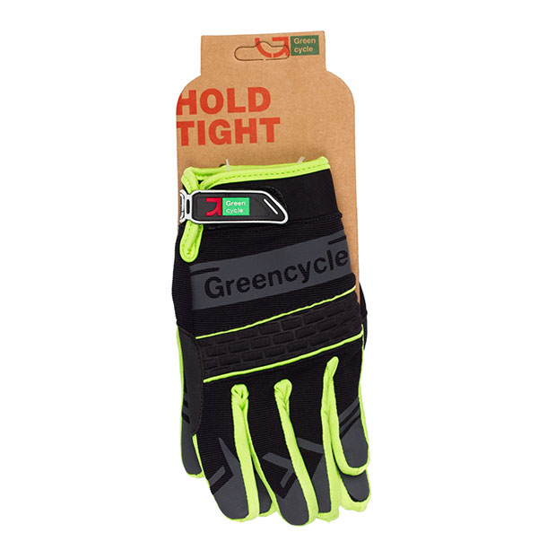 Перчатки Green Cycle NC-2373-2014 MTB с закрытыми пальцами XL черно-зеленые фото 