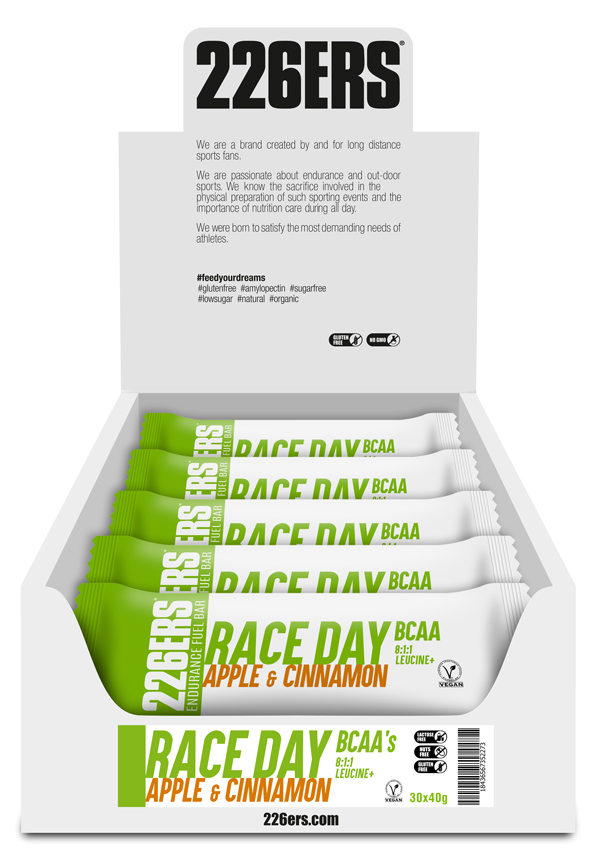 Батончик 226ERS Race Day Energy BCAA яблуко/кориця 40г 30шт/уп 1200г фото 