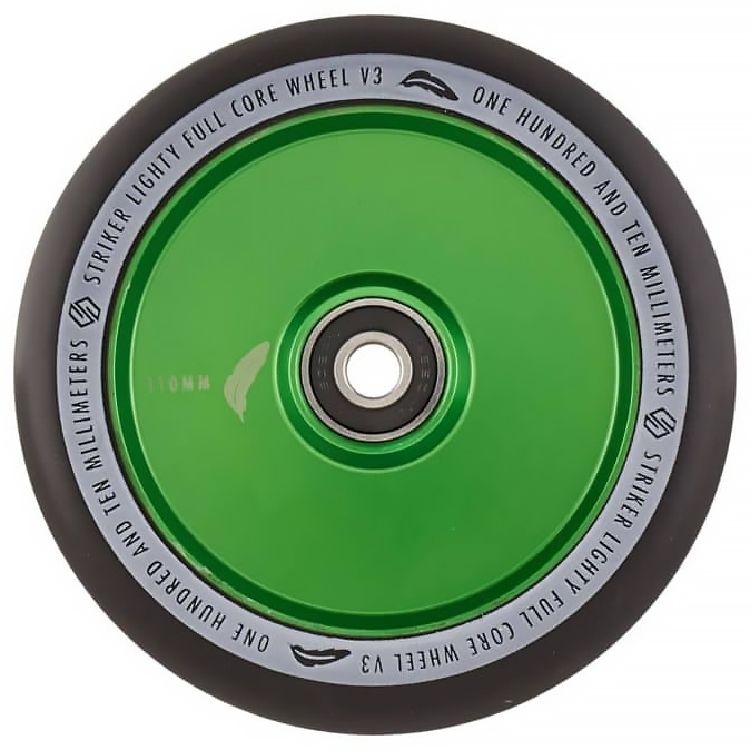 Колесо для трюкового самоката Striker Lighty Full Core V3 Black Pro 110мм Green фото 1