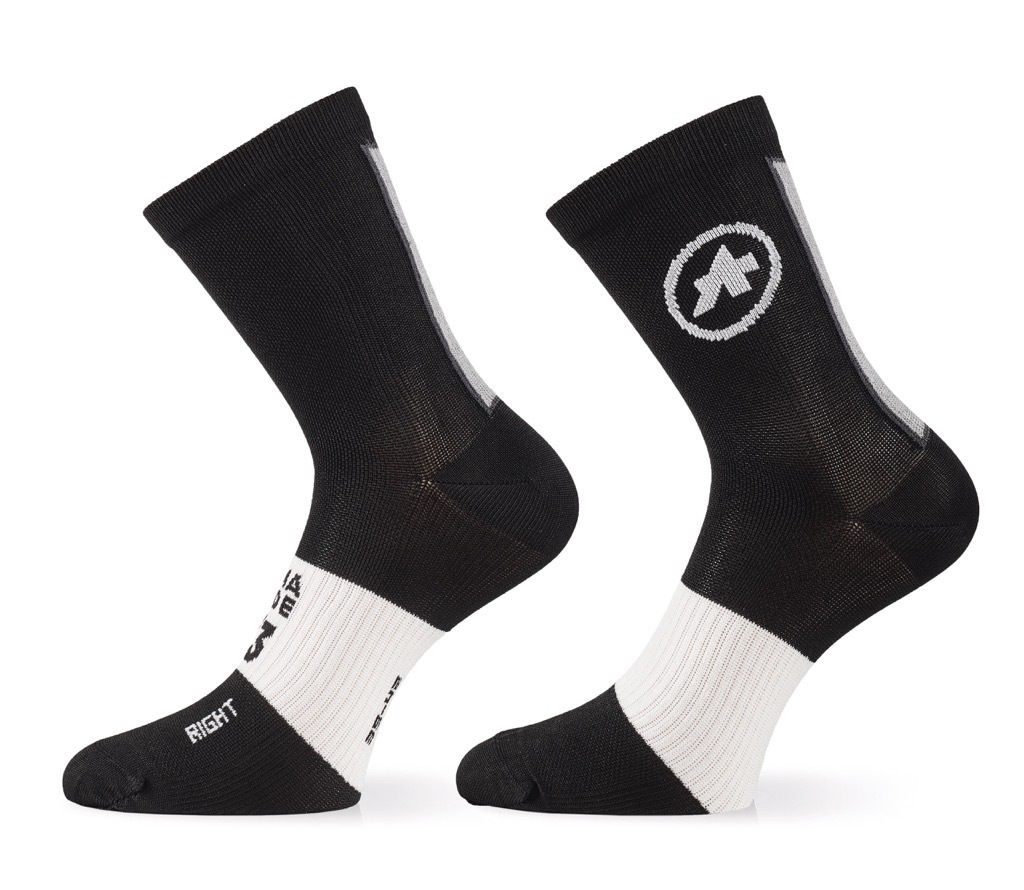 Шкарпетки ASSOS Assosoires Summer Socks, чорні з білим, I/39-42 фото 2