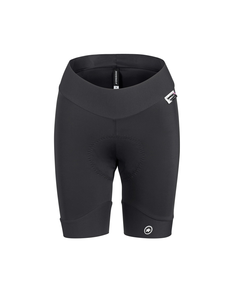 Велотруси ASSOS Uma GT Half Shorts Evo, жіночі, чорні з білим логотипом, XS фото 