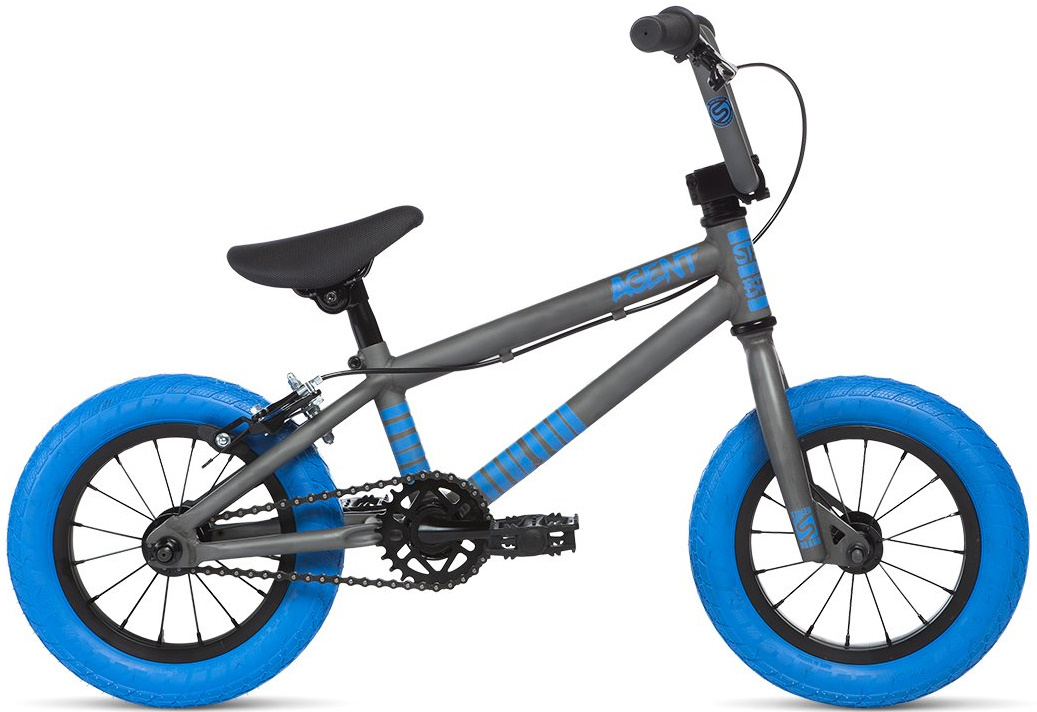 Велосипед 12" Stolen AGENT рама - 13.25" MATTE RAW SILVER W/ DARK BLUE TIRES A0 фото 