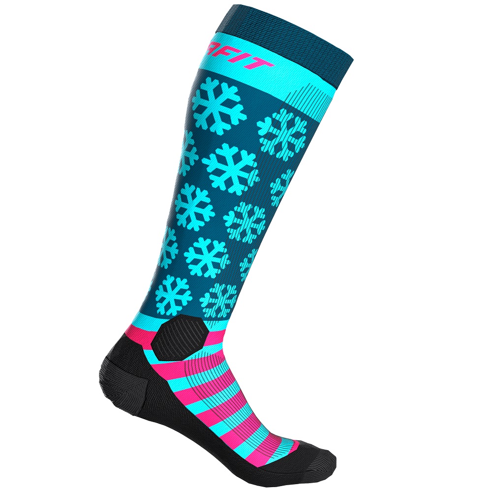 Шкарпетки Dynafit FT GRAPHIC SK 71613 6551, розмір 35-38, сині/рожеві фото 