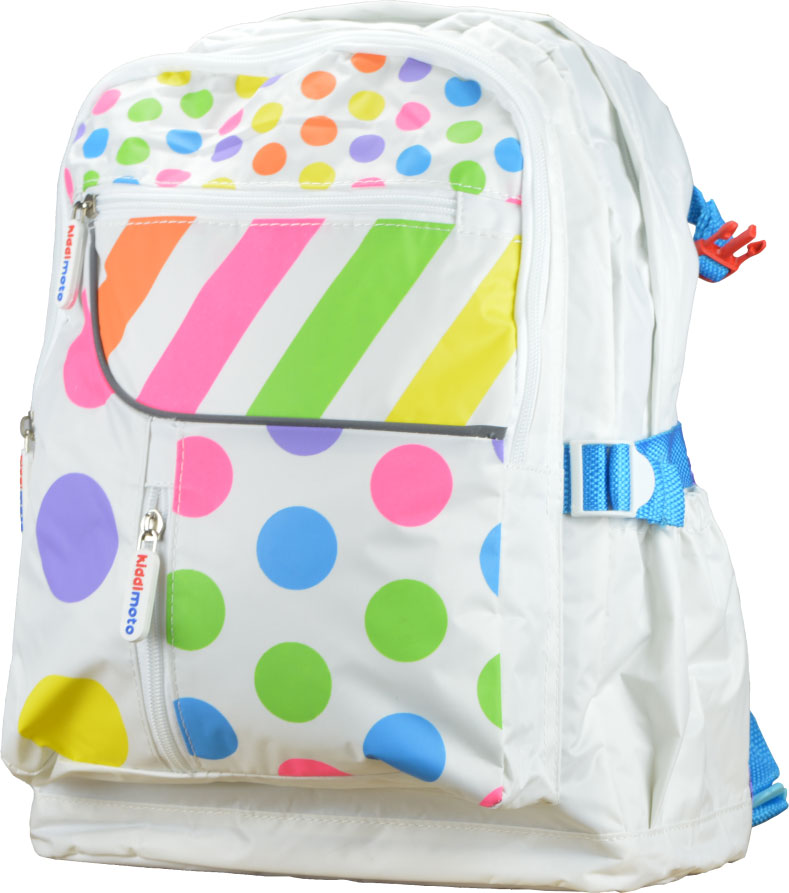 Рюкзак детский KiddiMoto цветной горошек, большой, 5+ лет фото 