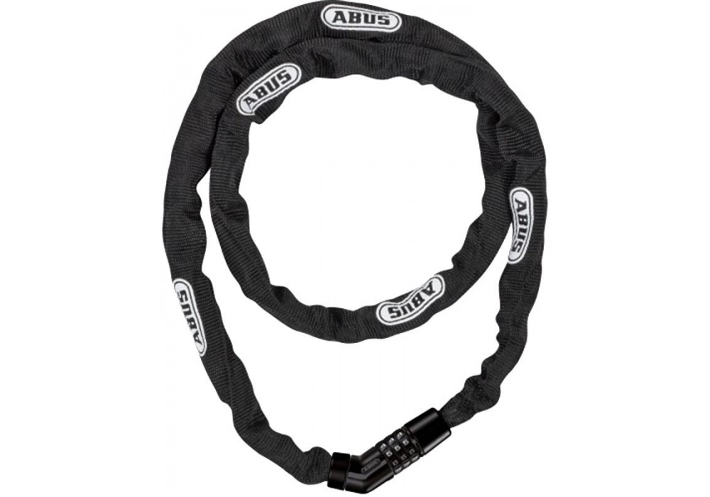 Замок ABUS Steel-O-Chain, цепь 4x110, кодовый на 3 цифры, черный, белый логотип фото 