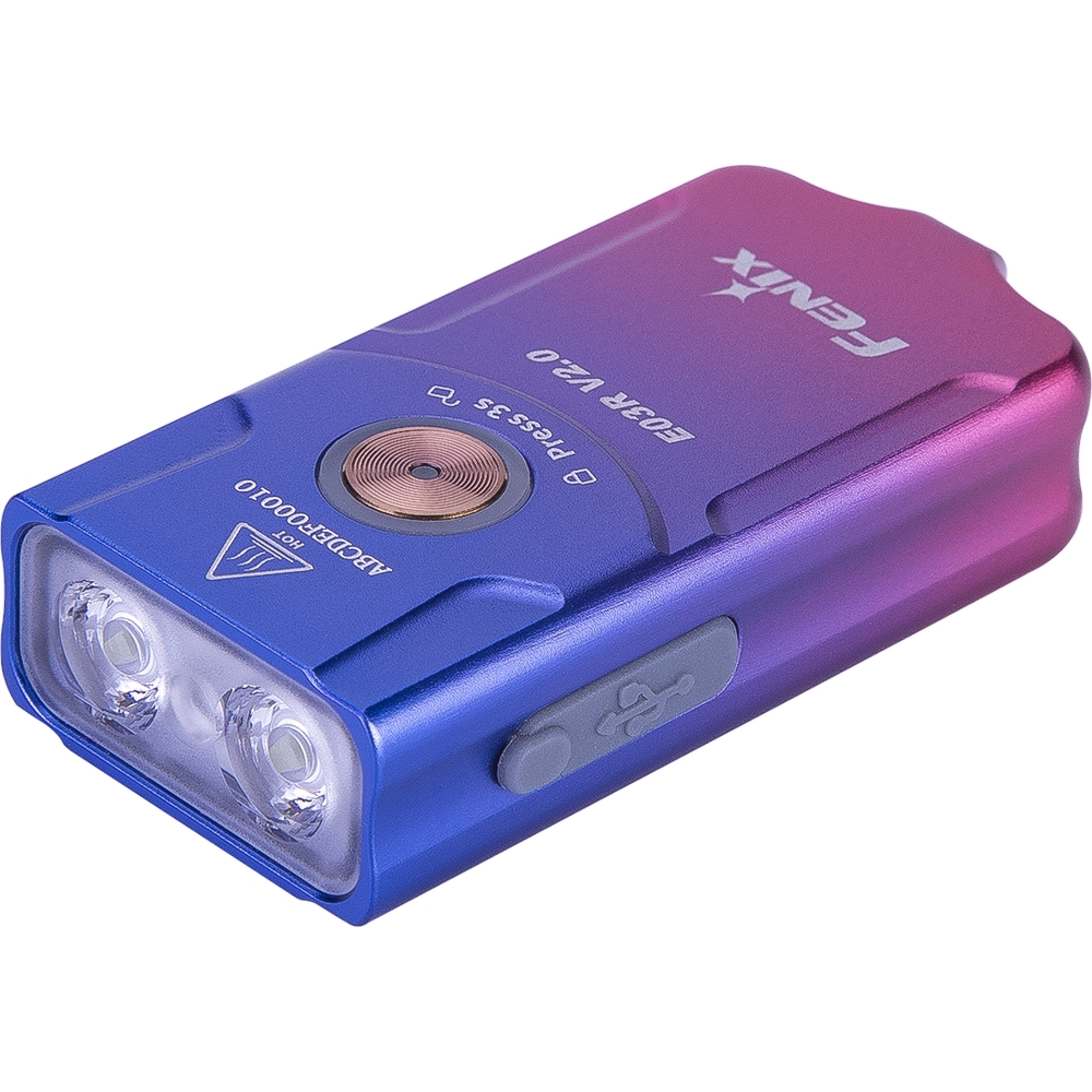 Ліхтар наключний Fenix E03R V2.0, бузковий фото 