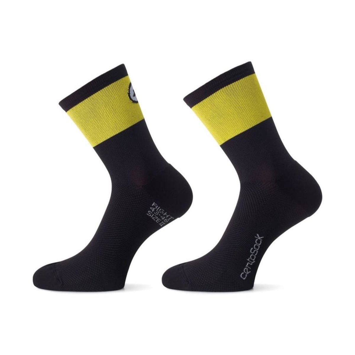 Носки ASSOS Cento Socks Evo 8 Volt Yellow, желто-черные 0/35-38 фото 