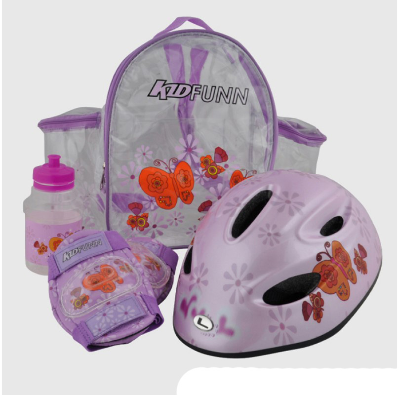 Набор Longus FUNN 2.0 шлем+защита+фляга+рюкзак, розовый