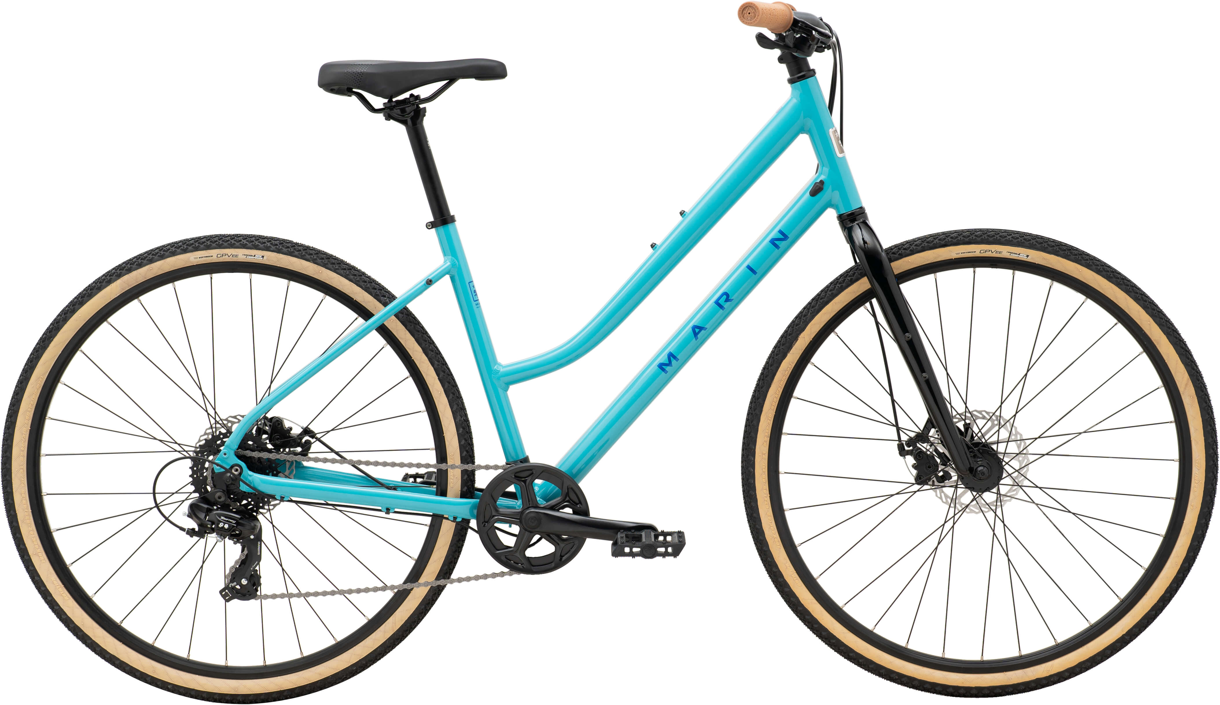 Велосипед 28" Marin Kentfield 1 ST рама - M 2024 Gloss Light Blue/Black/Brown фото 