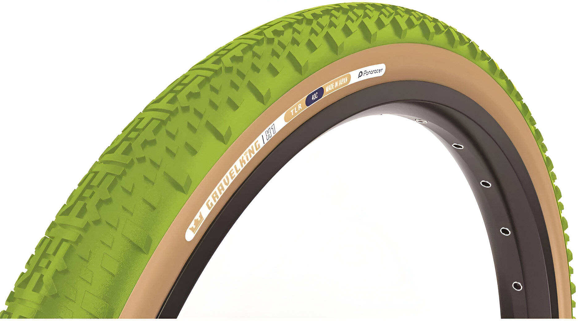 Покришка 700x40C Panaracer GRAVELKING X1 GEN2 Limited Edition Matcha/Brown, зелена з коричневою боковиною фото 