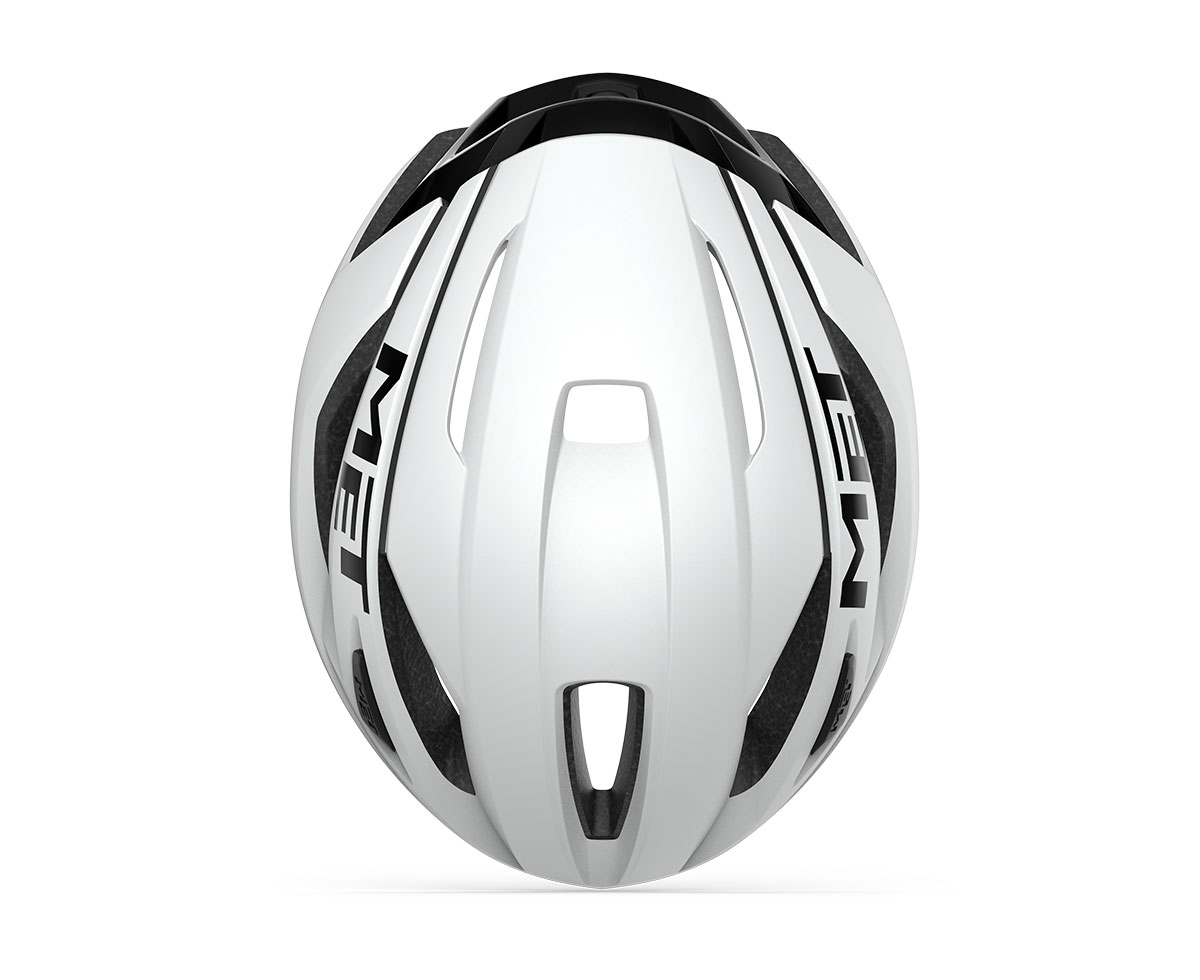Шолом Met STRALE CE розмір M (52-58), white black matt/glossy, біло-чорний матовий/глянцевий фото 4