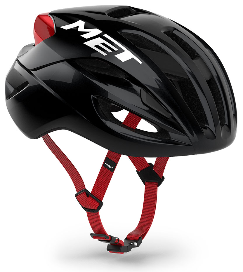 Шолом Met RIVALE MIPS CE розмір M (56-58), Black Red Glossy фото 