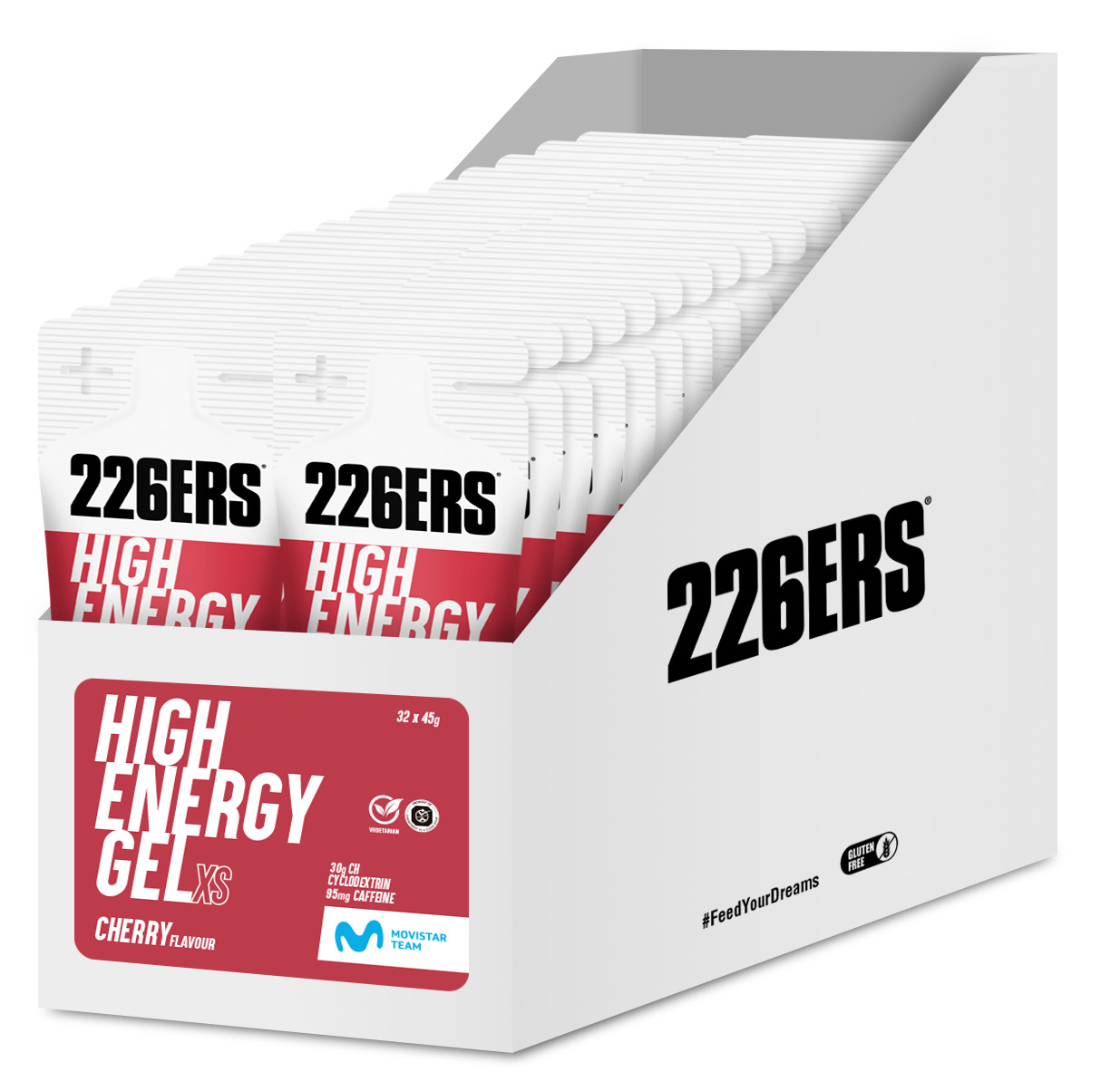 Гель 226ERS High Energy XS 30г вуглеводів 95мг кофеїну вишня 45г 32шт/уп фото 