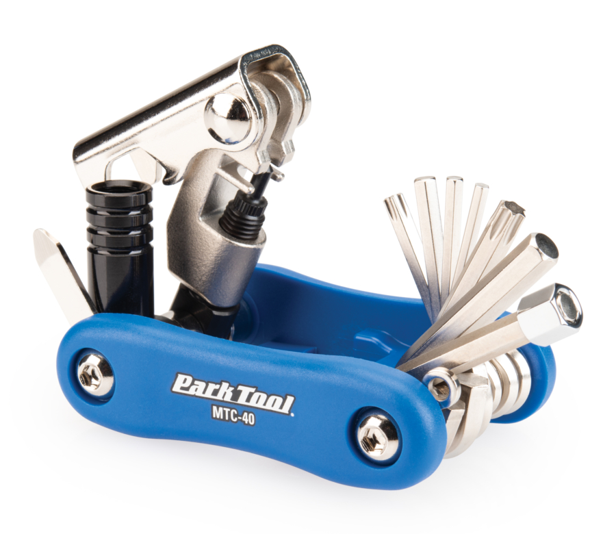 Мультитул Park Tool MTC-40, 2,5/3/4/5/6/8mm, T25/T30, викрутка, витискач ланцюга, адаптер накачування CO2, вирівнювач роторів фото 