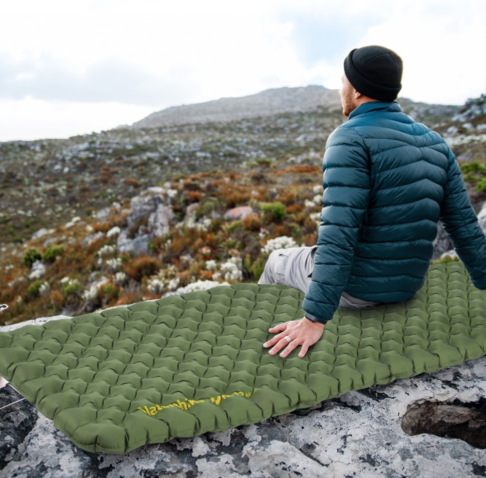 Коврик надувной Naturehike CNK2450WS014, 196х64х8 см, зеленый фото 9