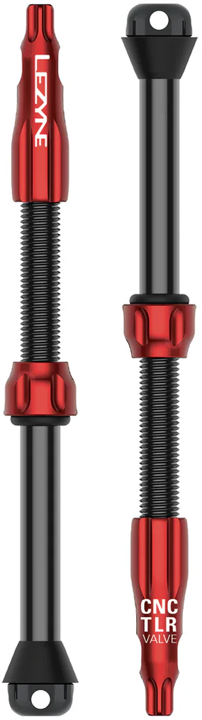 Ниппель для бескамерки Lezyne CNC TLR VALVE PRO 80 мм, красный фото 