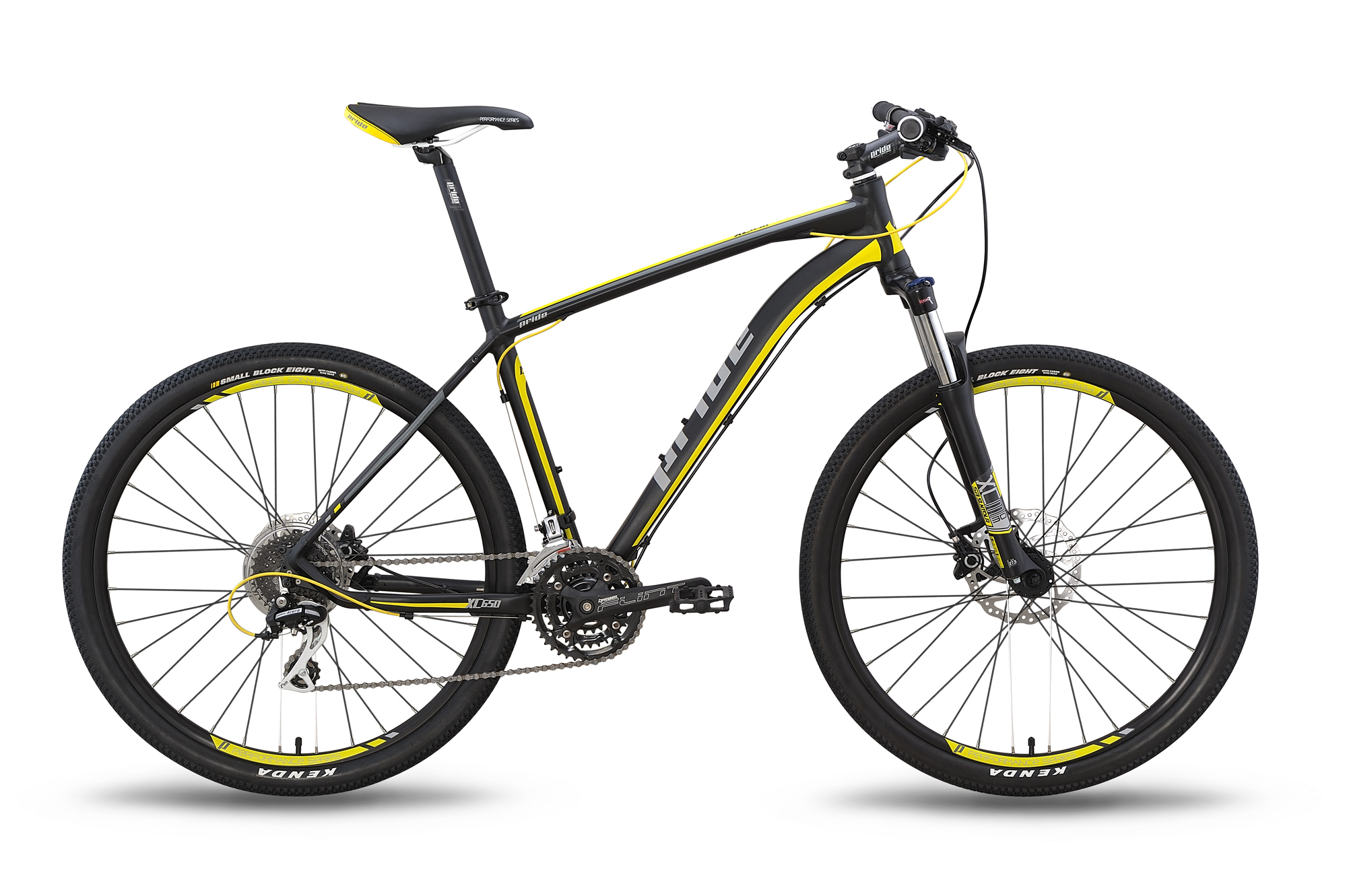 Велосипед 27,5" Pride XC-650 HD рама - 19" черно-жёлтый матовый 2015 (вилка без локаута) фото 