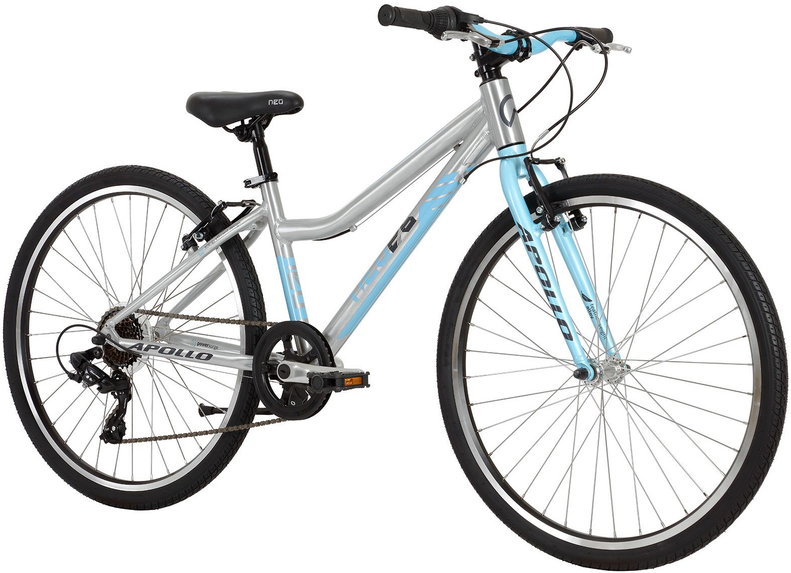 Велосипед 26" Apollo NEO 7s girls Brushed Alloy/Sky Blue/Charcoal  фото 2