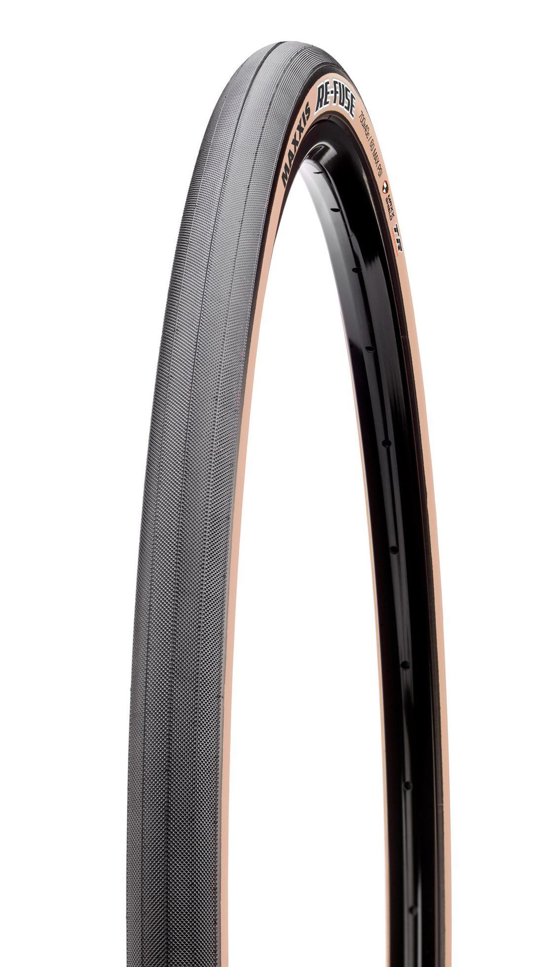 Покрышка 700x32C Maxxis RE-FUSE, 60TPI, Carbon Fiber MAXXSHIELD/TR/TANWALL фото 